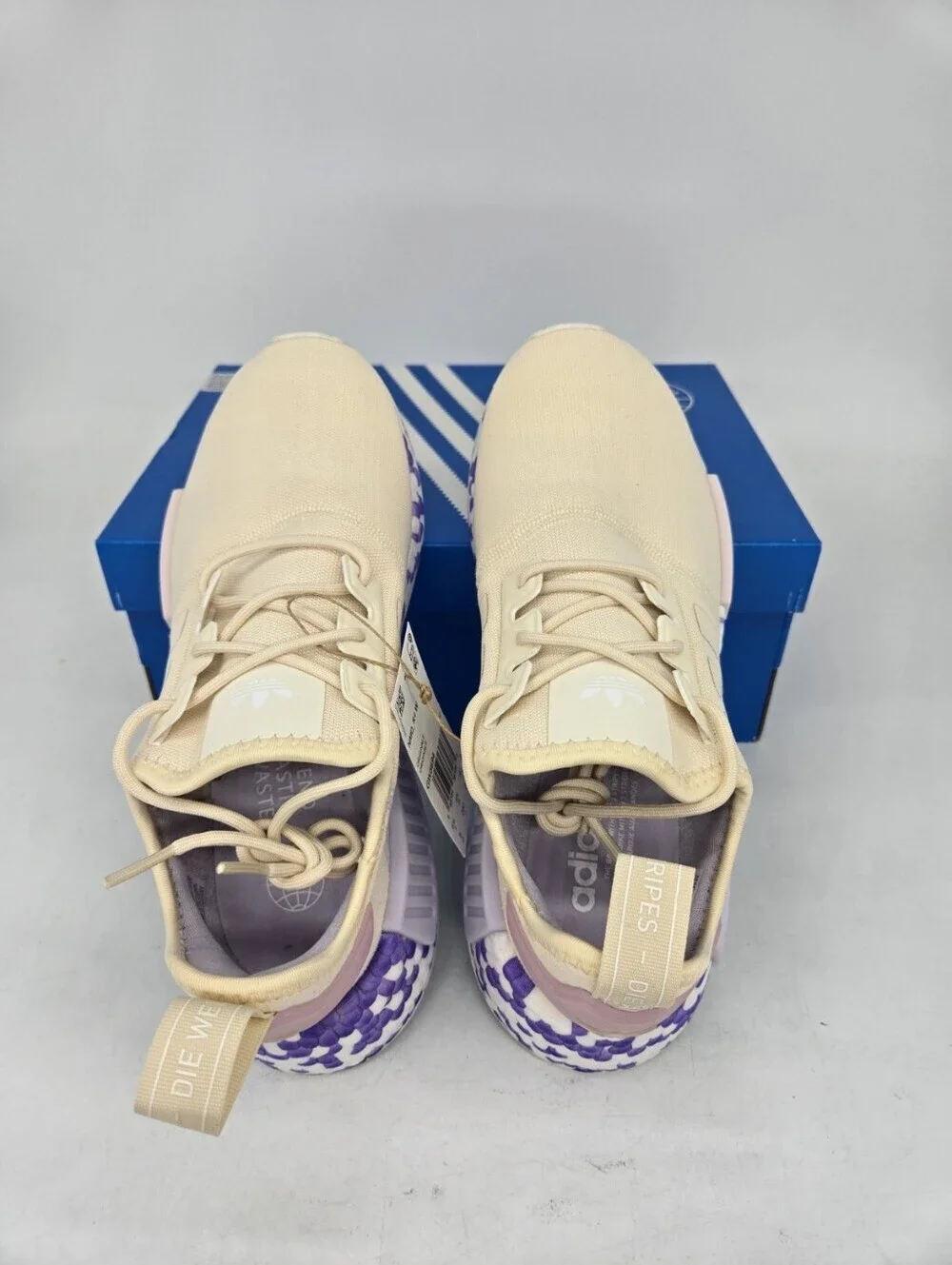 Adidas Women's NMD_R1 GW5694 Wonder White Purple Tint Shoes Size 8